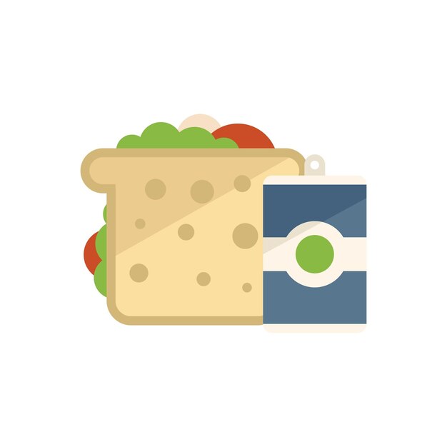 Food meal icon flat vector Dinner healthy School food isolated