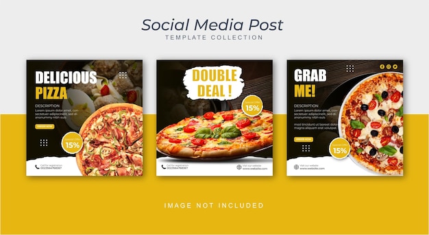 Food menu banner social media post editable social media templates for promotions on the food menu