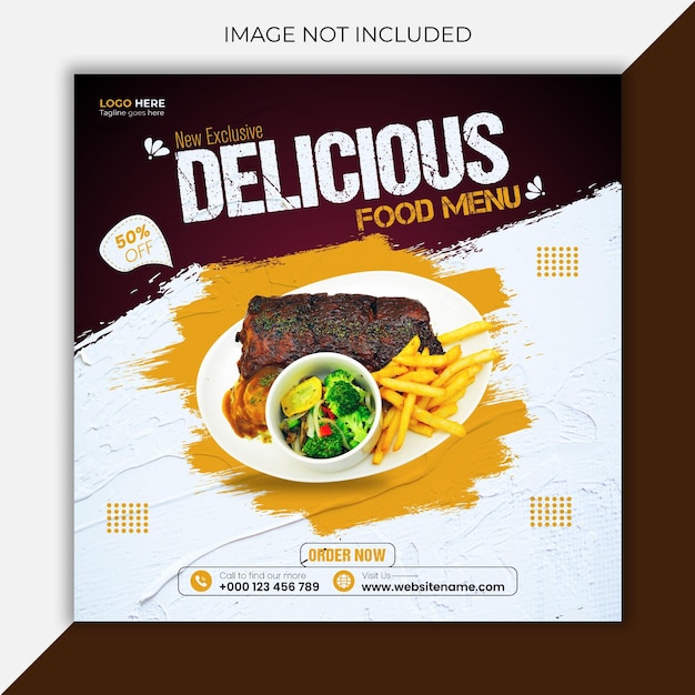 Food menu banner social media post editable social media templates