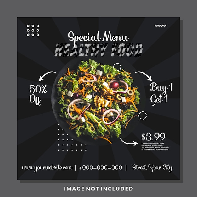 Food menu banner or social media post template