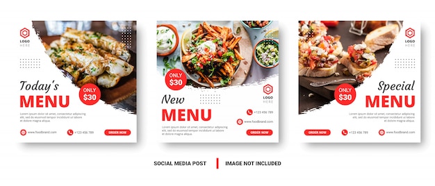 Food menu banner social media post.