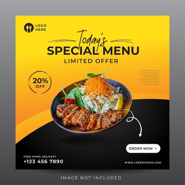 food menu banner for social media template