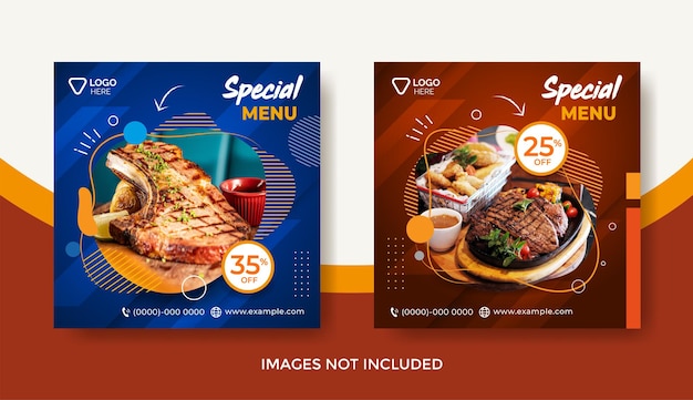 Food Menu Banner Template Social Media Post Template Special Food Restaurant Banner