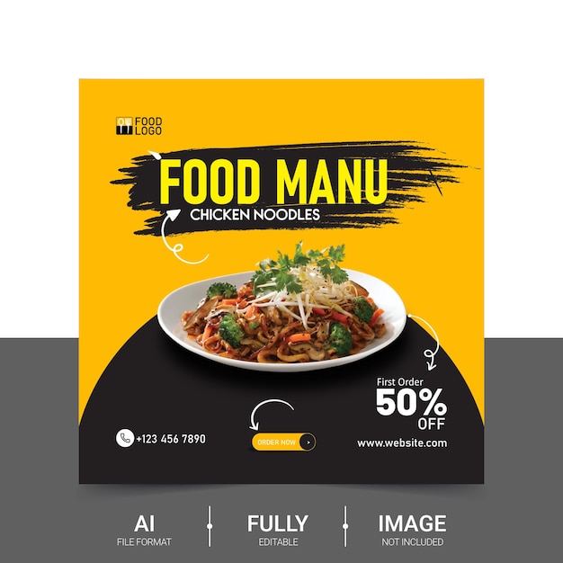 Food Menu Design Social Media Banners Ads Template