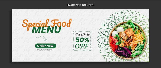 Vector food menu facebook cover design restaurant social media template