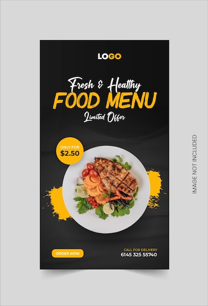 Food menu Instagram stories design