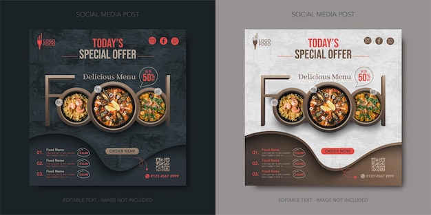 Food menu offer promotion banner template