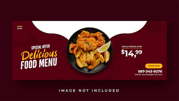 Food Menu promotion facebook cover banner template