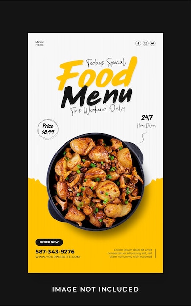 Food Menu promotion social media instagram story banner template