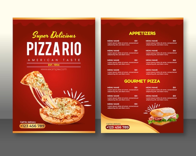 Food menu and restaurant brochure template