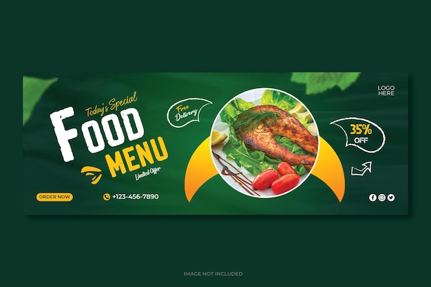 Food Menu And Restaurant Facebook Cover Template Design