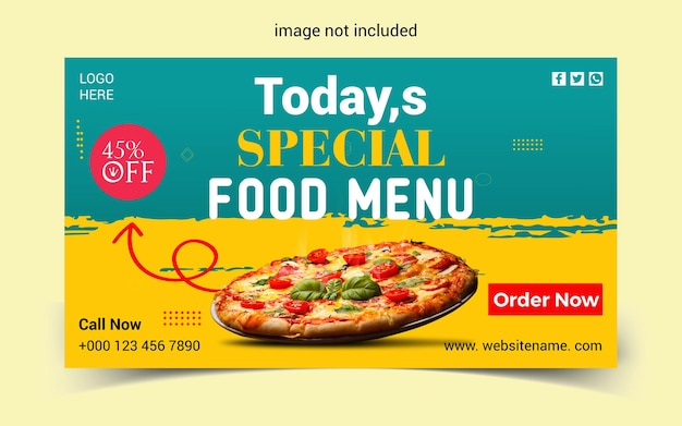 food menu and restaurant facebook cover template