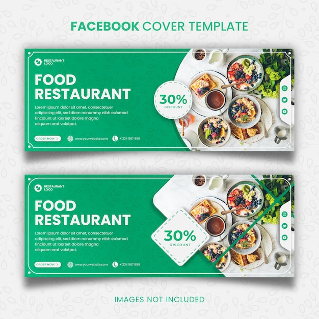 Food menu and restaurant facebook cover template