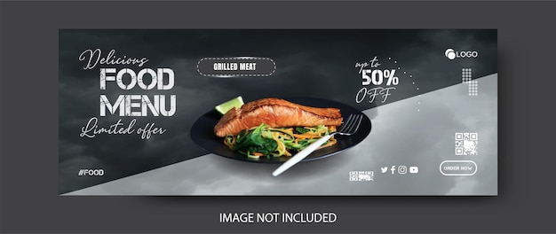 Food menu restaurant facebook cover template