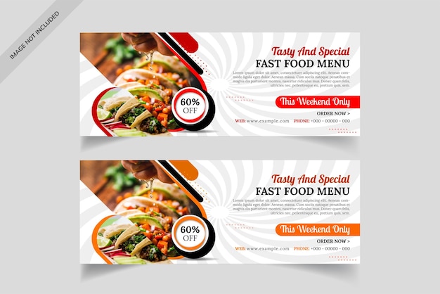 Food menu and restaurant facebook cover template