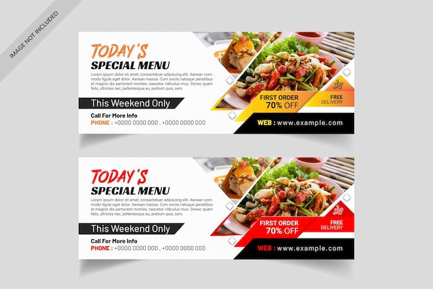 Food menu and restaurant facebook cover template