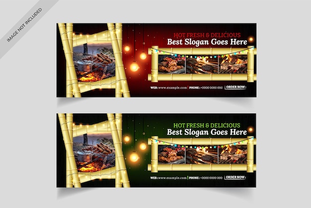 Food menu and restaurant facebook cover template