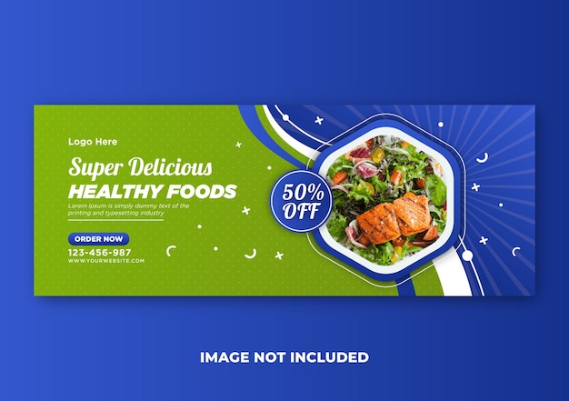 Food menu and restaurant promotional Facebook cover and web banner template Premium Vector