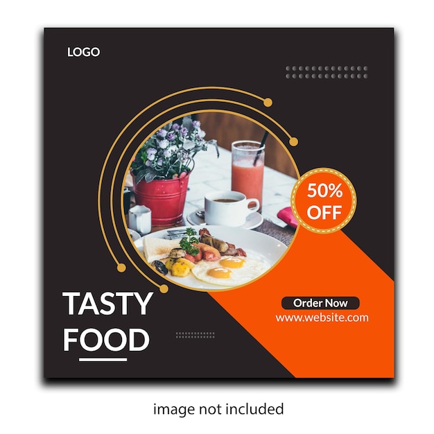 Food menu and restaurant social media banner template design