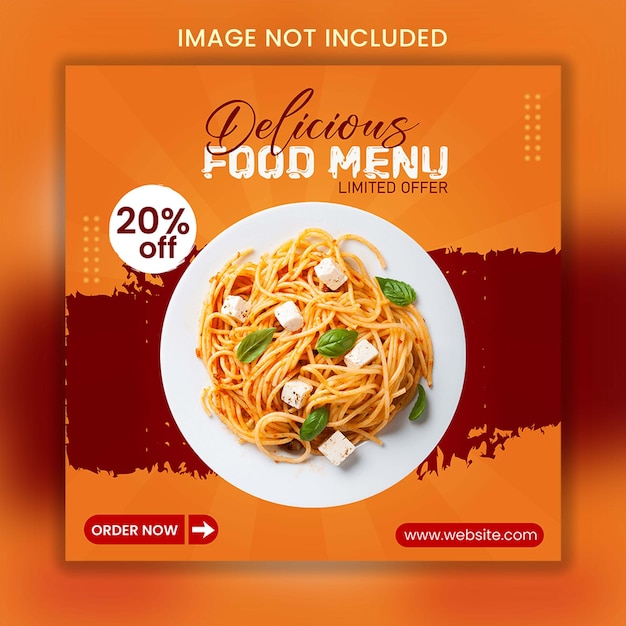 Food menu and restaurant social media banner template