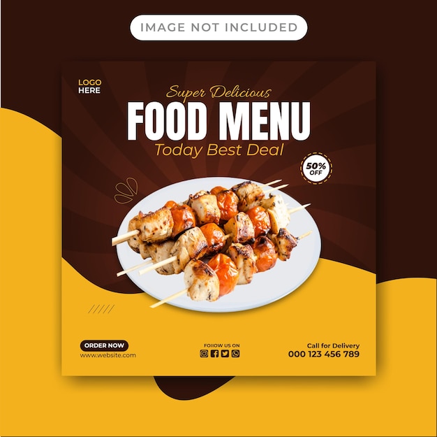 food menu and restaurant social media banner template