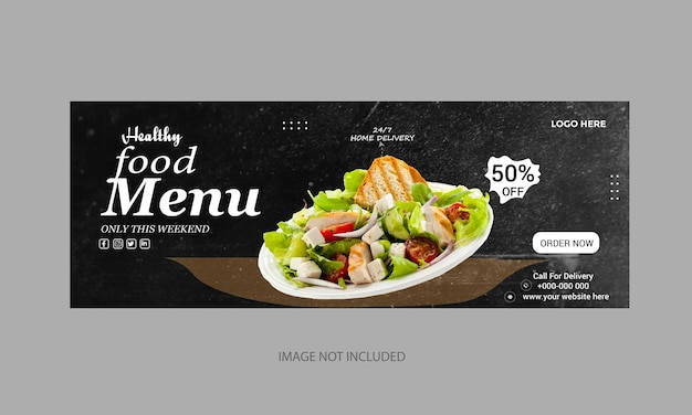 Food menu or restaurant social media cover template