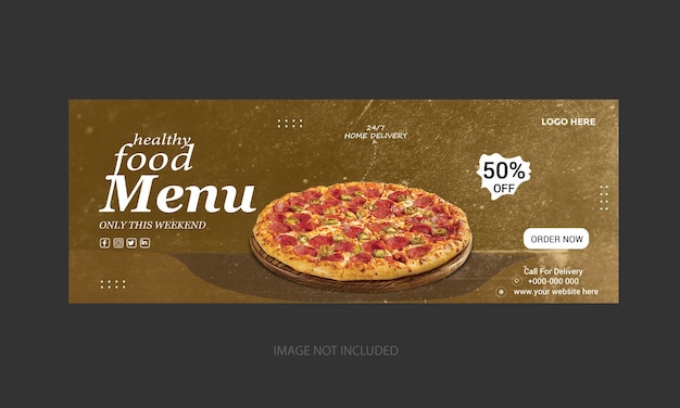 Food menu or restaurant social media cover template