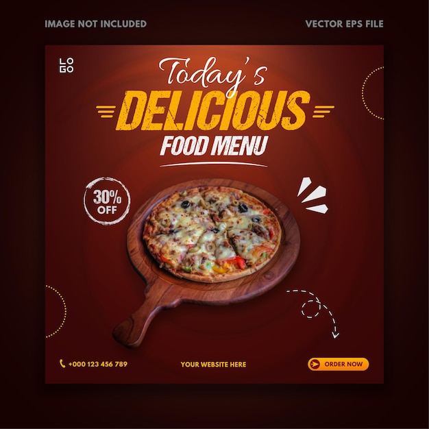 Food menu sale promo social media banner template