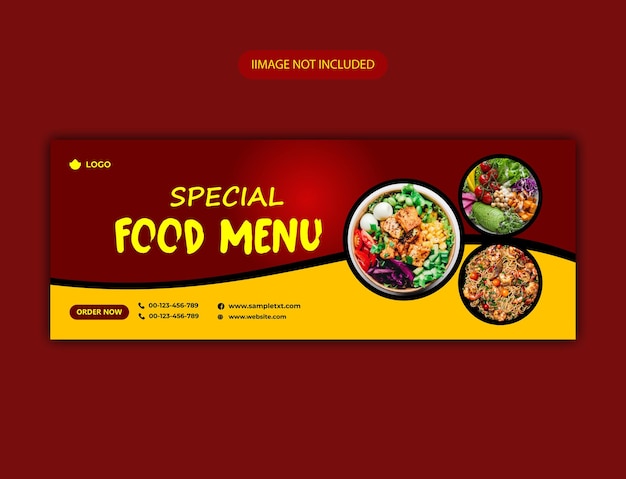 Food menu social media cover template Free vector