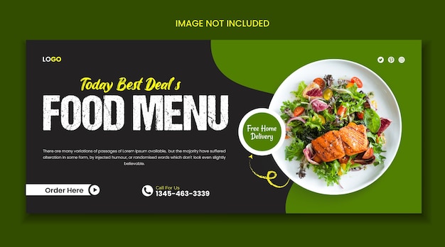 Food menu social media fakebook cover or web banner template Food social media dove and banner desi