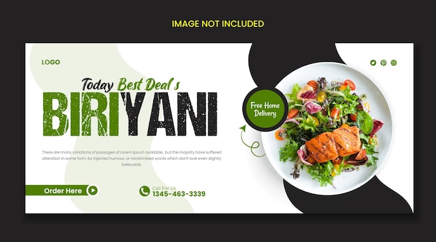 Food menu social media fakebook cover or web banner template Food social media dove and banner desi