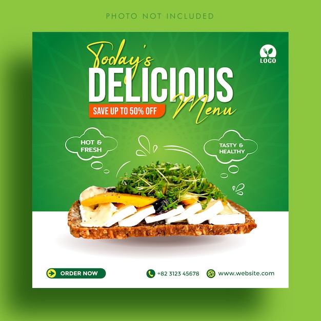 Food menu social media instagram post advertising banner template