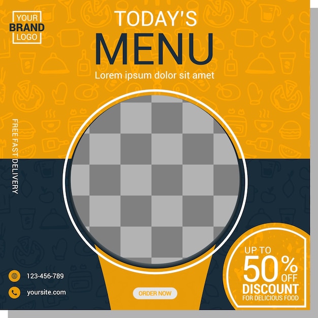 Food Menu social media post design Free download