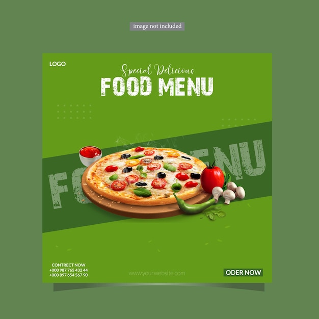 Vector food menu social media post design templet