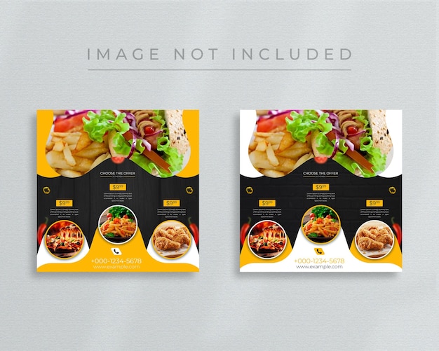 food menu social media post template design