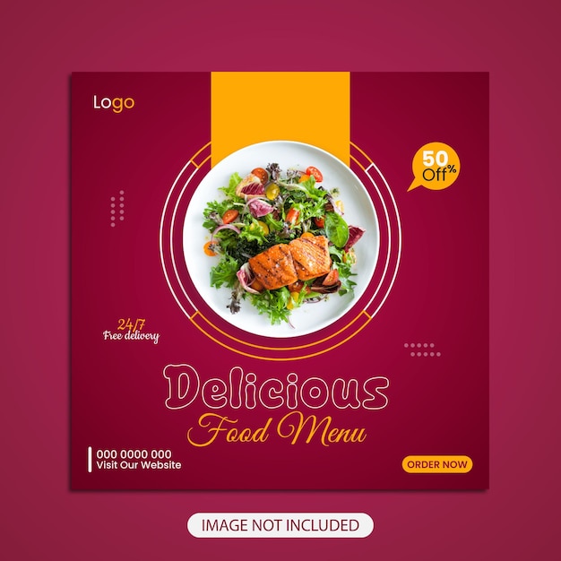 Food menu social media post template