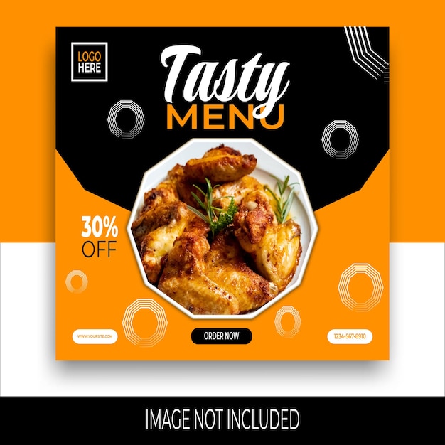 food online tasty menu promotion banner template for social media post