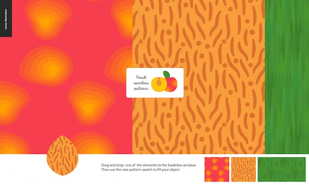 Food patterns, fruit, peach