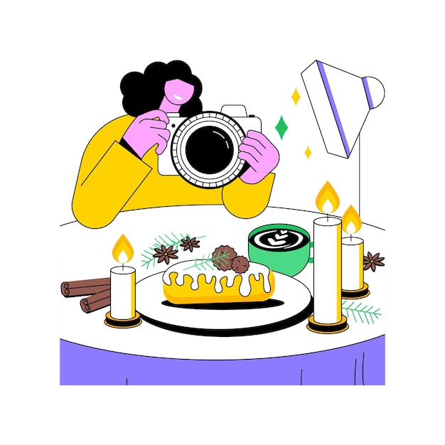 Food photography isolated cartoon vector illustrations