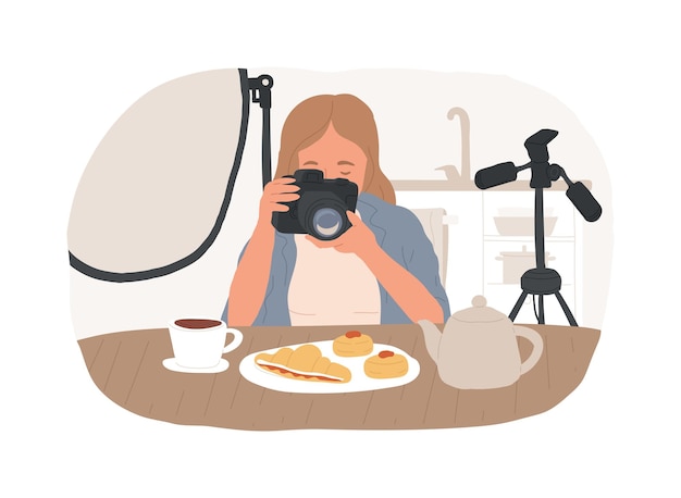 Food photography isolated cartoon vector illustrations