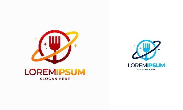 Food Planet logo, World Food logo designs concept vector, Restaurant logo designs template, logo icon symbol