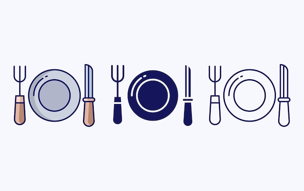 Food plate and fork vector illustration icon