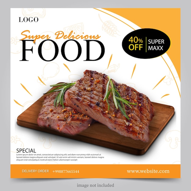 food poster banner template for marketing purposes