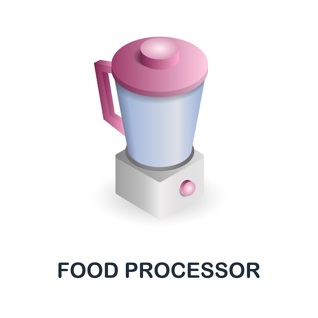 Food Processor icon 3d illustration from kitchen supplies collection Creative Food Processor 3d icon for web design templates infographics and more