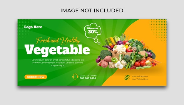 Food Promotional Facebook cover banner and social media template design