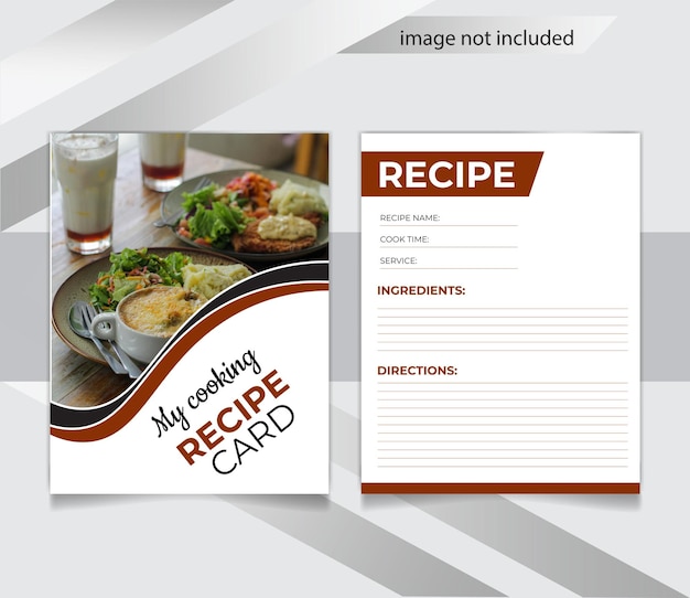 food Recipe card design template for cookbook