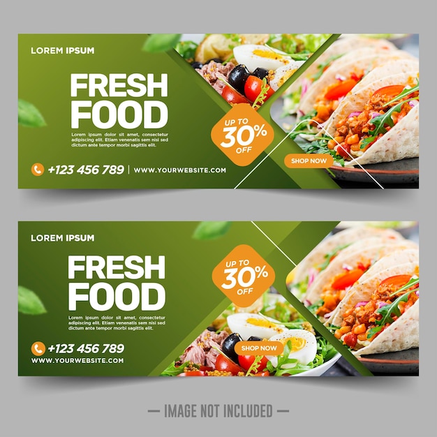 Food and Restaurant banner design template