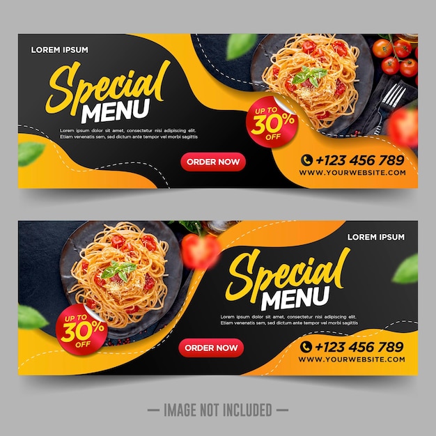 Food and Restaurant banner design template