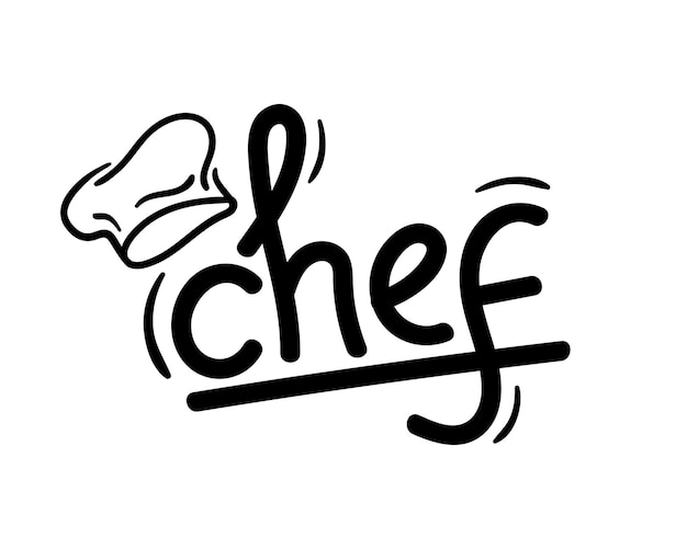 Food restaurant chef logo with chef hat illustration