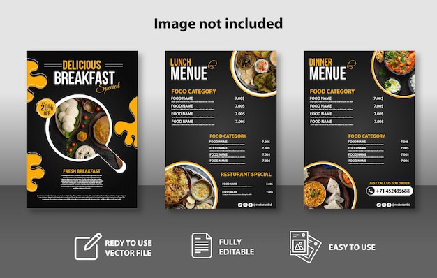 Food restaurant menu template vector